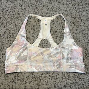 Free People Movement Smooth Line Racerback Pale Floral Sports Bra Size Large